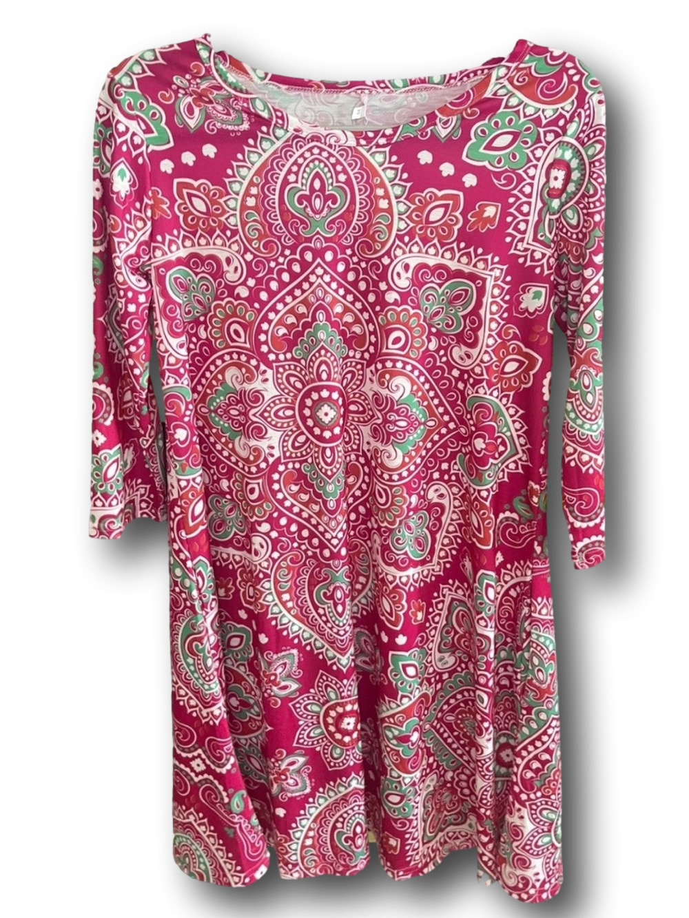 Boutique Pink Paisley Tunic Dress